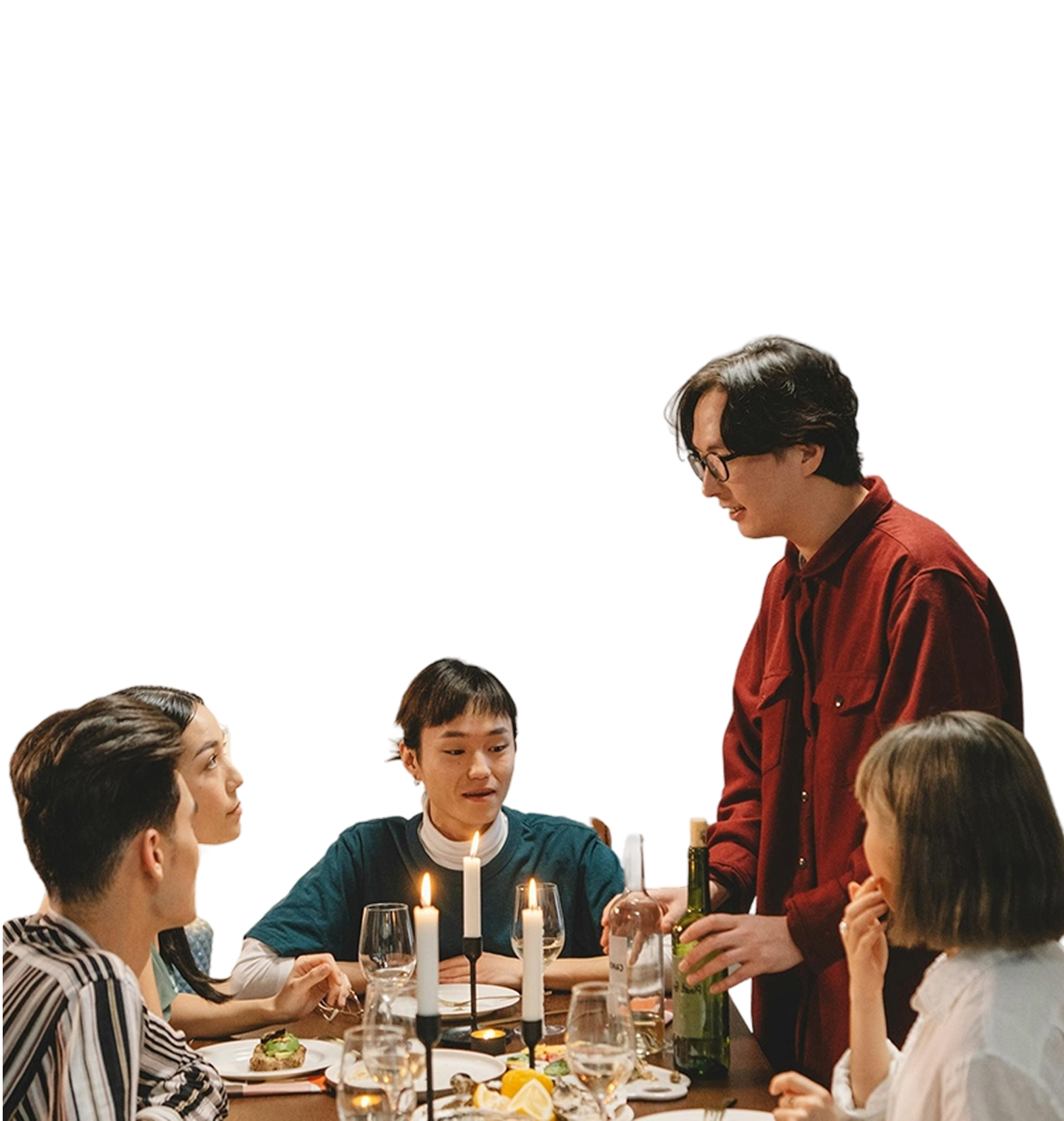 Friends sharing a meal together